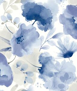 Sivá-modrá vliesová kvetinová tapeta, BL1773, Blooms Second Edition Resource Library, York
