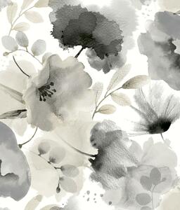 Sivá-béžová vliesová kvetinová tapeta, BL1771, Blooms Second Edition Resource Library, York