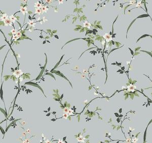 Sivá vliesová tapeta, rozkvitnuté vetvičky, BL1743, Blooms Second Edition Resource Library, York