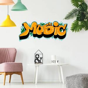 INSPIO-textilná prelepiteľná nálepka - Samolepka na stenu Music