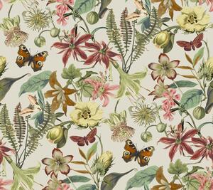 Krémová vliesová tapeta s kvetmi a motýľmi, BL1724, Blooms Second Edition Resource Library, York