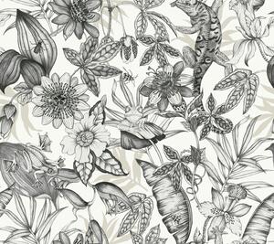 Čierno-biela vliesová tapeta, tropický les, BL1703, Blooms Second Edition Resource Library, York