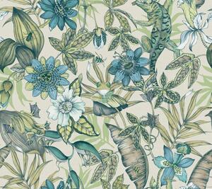 Vliesová tapeta, tropický les, kvety, zvieratá, BL1705, Blooms Second Edition Resource Library, York