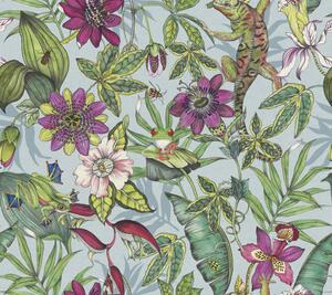 Vliesová tapeta, tropický les, kvety, zvieratá, BL1701, Blooms Second Edition Resource Library, York