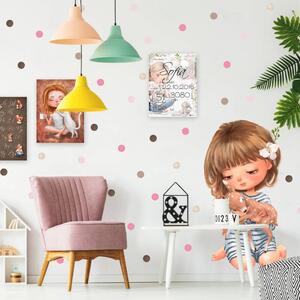 INSPIO-textilná prelepiteľná nálepka - Nálepka na stenu - Dievča so srnkou