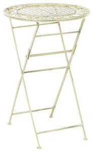 Záhradný barový stolík svetlozelený železný okrúhly 60 cm skladací UV odolný vintage francúzsky retro štýl