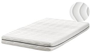 Matrac z pamäťovej peny biely so sivou polyester 120 x 200 cm na jednolôžkovú posteľ so snímateľným poťahom