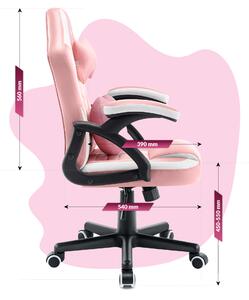 Hells Detské Herné kreslo Hell's Chair HC-1001 KIDS Pink White
