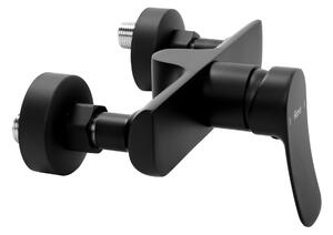 Rea Dart, nástenná sprchová batéria 150 mm s ručnou bodovou sprchovou súpravou, čierna matná, REA-B3302
