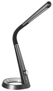 Stolná LED lampa čierna syntetický materiál 3 režimy teploty svetla plynulý stmievač USB port nastaviteľné tienidlo moderná kancelária
