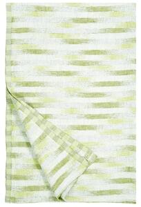 Ľanový uterák Hohto, bielo-zelený, Rozmery 95x150 cm