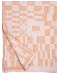Ľanový uterák Koodi, oranžovo-ružový, Rozmery 48x70 cm