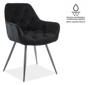 Signal Jedálenská stolička CHERRY MATT VELVET 99 čierna konštrukcia / čierny