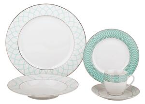 Porcelánová jedálenská súprava (20 ks) Donatella Sky Blue - biela / zlatá / modrá
