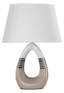 CLX Moderná keramická stolná lampa TODI, 1xE27, 60W, béžová a biela