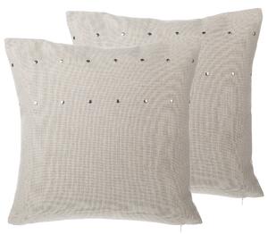 Sada 2 dekoratívnych vankúšov béžová polyester 45 x 45 cm štvorcový tvar bez vzoru jednofarebná moderný štýl doplnky