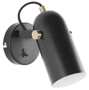 Nástenná lampa čierna kovová 17 cm nastaviteľné bodové svietidlo industriálny dizajn