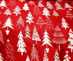 Obliečky mikroplyš CHRISTMAS TREES červené Rozmer obliečky: 2 ks 70 x 90 cm | 200 x 220 cm