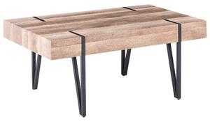 Konferenčný stolík hnedá stolová doska čierne kovové nohy 110 x 60 cm obdĺžnikový moderný industriálny štýl