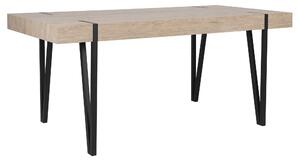 Jedálenský stôl svetlé drevo MDF doska čierne kovové nohy 150 x 90 cm obdĺžnikový moderný industriálny štýl