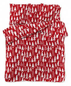 Obliečky z mikrovlákna CHRISTMAS TREES červené Rozmer obliečky: 70 x 90 cm | 140 x 200 cm