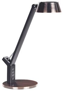 LED stolová lampa medená kovová kancelárska lampa s nastaviteľným ramenom a stmievačom USB port