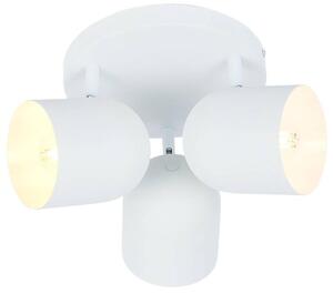 Biele stropné svietidlo Azuro pre žiarovku 3x E27 s guľatou základňou