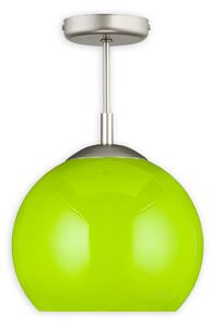 LOREO Retro závesné svetlo na tyči PLAFON KULA, 1xE27, 60W, zelená, priemer 25cm