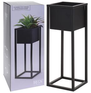 H&S Collection Kvetináč na stojane kovový čierny 60 cm