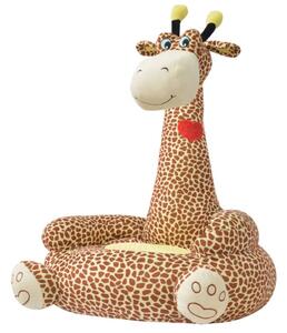 Detské plyšové kreslo Žirafa, hnedé