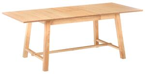 Rozkladací jedálenský stôl svetlý jaseň MDF 160/200 x 90 cm nohy z kaučukového dreva dyhovaná doska prírodný povrch škandinávsky štýl