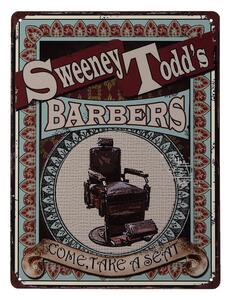 Nástenná kovová ceduľa Barbers - 33 * 25 cm - Clayre & Eef