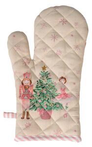 Béžová chňapka - rukavice so luskáčikom a baletkou Pastel Nutcracker - 18*30 cm - Clayre & Eef