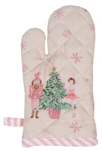 Béžová detská chňapka - rukavice s Luskáčikom a baletkou Pastel Nutcracker - 12*21 cm - Clayre & Eef