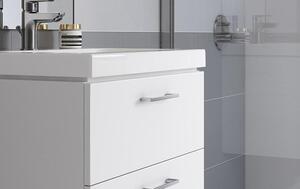 Cersanit Lara, závesná skrinka 50x40 cm + keramické umývadlo Como, biela lesklá, S801-146-DSM