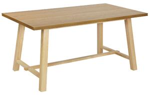 Jedálenský stôl prírodný jaseň MDF 160 x 90 cm nohy z kaučukového dreva dyhovaná doska prírodná povrchová úprava škandinávsky štýl