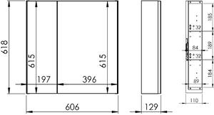 Elita Basic skrinka 60.6x12.9x61.8 cm závesné bočné 904653