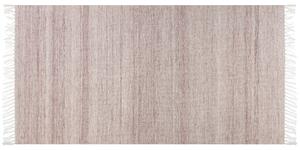 Koberec svetločervený recyklovaný syntetický materiál 80 x 150 cm so strapcami interiér exteriér