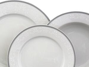 Thun tanierová súprava Opal krajka so šedou linkou 18-dielná
