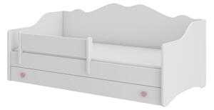Detská posteľ EMKA C + matrac, 80x160, biela/ružová
