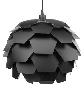 Závesná lampa čierna syntetický materiál okrúhle tienidlo tvar borovicovej šišky na strop moderný škandinávsky štýl obývačka detská izba