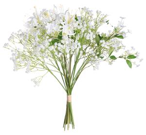 Umelá kytica kvetov biele dekoratívne umelé ľalie 38 cm dekorácia na stôl obývacia izba jedáleň