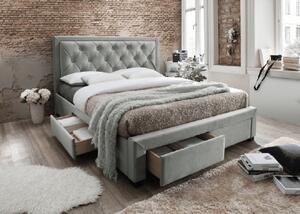 Kondela Manželská posteľ, sivohnedá, 160x200, OREA