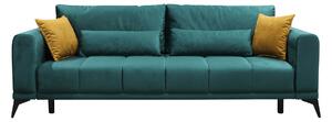 Rozkladacia pohovka s úložným priestorom Grace Big Sofa - smaragdová / horčicová