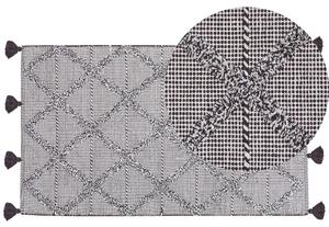 Koberec hnedý bavlnený 80 x 150 cm geometrický vzor so strapcami orientálny obývačka spálňa