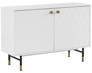 Komoda biela MDF dvojdverová úložná skrinka moderný minimalistický dizajn obývacia izba