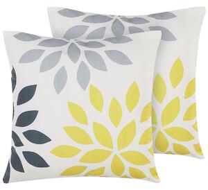 Sada 2 záhradných vankúšov viacfarebná polyester 45 x 45 cm štvorcový tvar kvetovaný vzor moderný štýl odolnosť voči UV exteriér