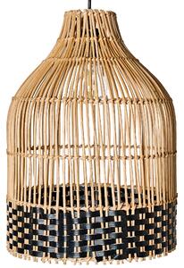 Závesná lampa prírodná ratanové tienidlo železný rám závesná lampa boho štýl ručná výroba osvetlenie