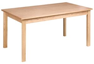 Jedálenský stôl dyha svetlý dub MDF nohy z brestového dreva 160 x 90 cm obdĺžniková dyhovaná doska tradičný štýl jedáleň