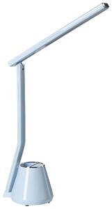 Stolná LED lampa svetlomodrá syntetický materiál 3 režimy teploty svetla so stmievačom a držiakom na perá nastaviteľné tienidlo kancelária